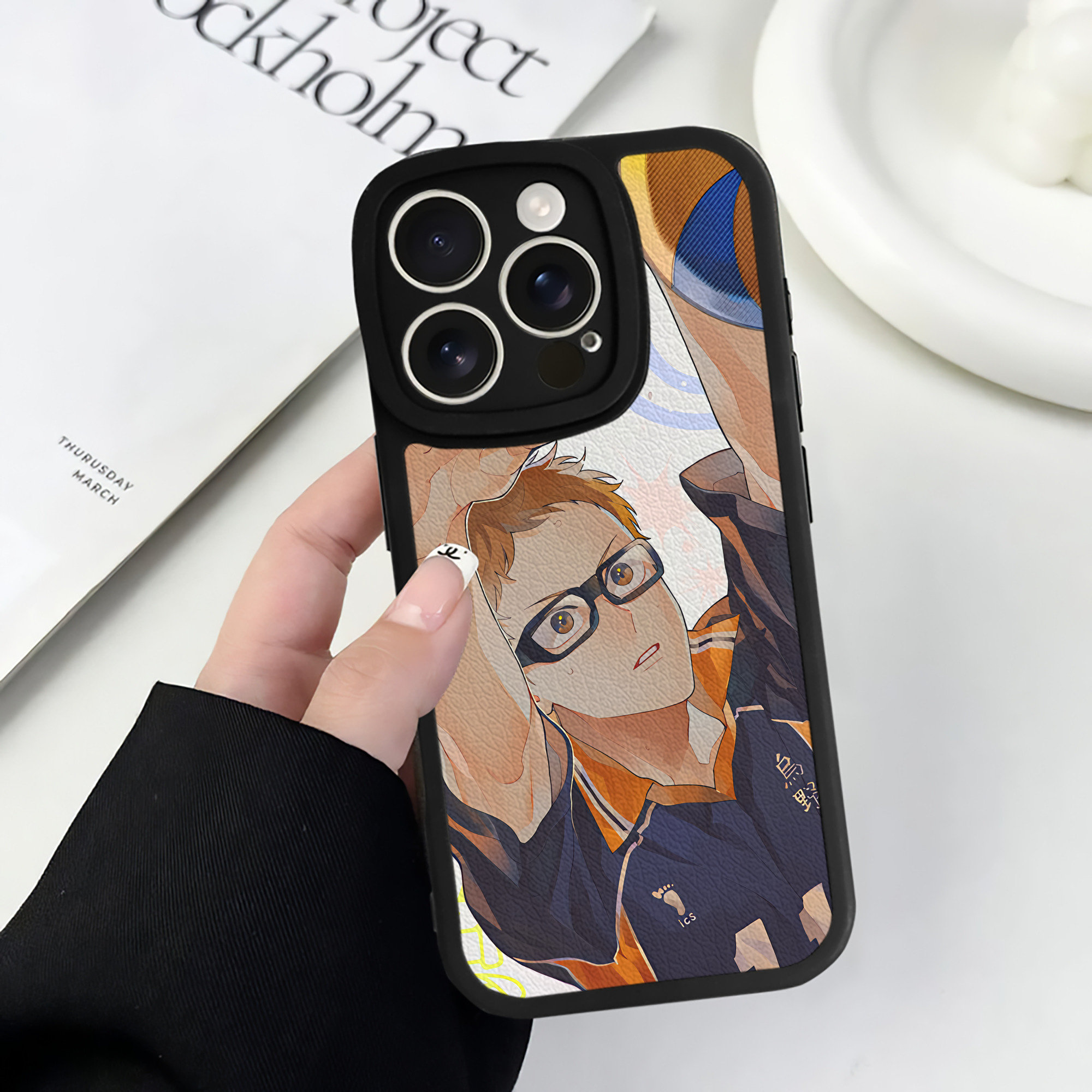 （画像用） ハイキュー!! Haikyu!! 【iPhone 16シリーズ対応】シリコンスマホケース（レザー調） 材質：シリコン
